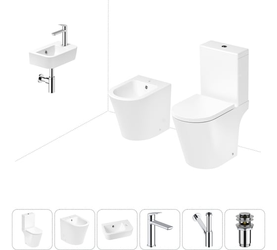 Изображение товара Унитаз-компакт Lavinia Boho Biore в комплекте 6 в 1 для туалета 202008941