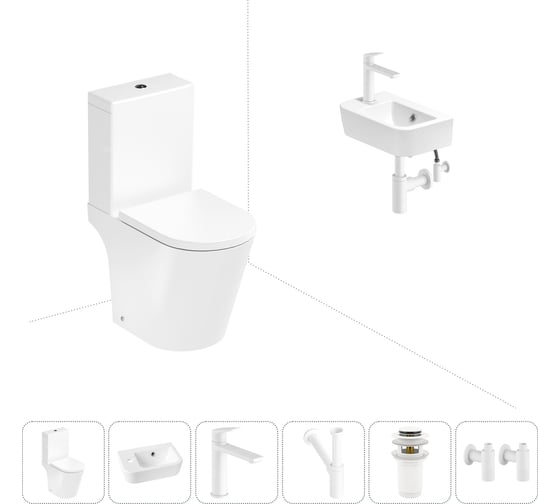 Изображение товара Унитаз-компакт Lavinia Boho Biore в комплекте 6 в 1 для туалета 202008624