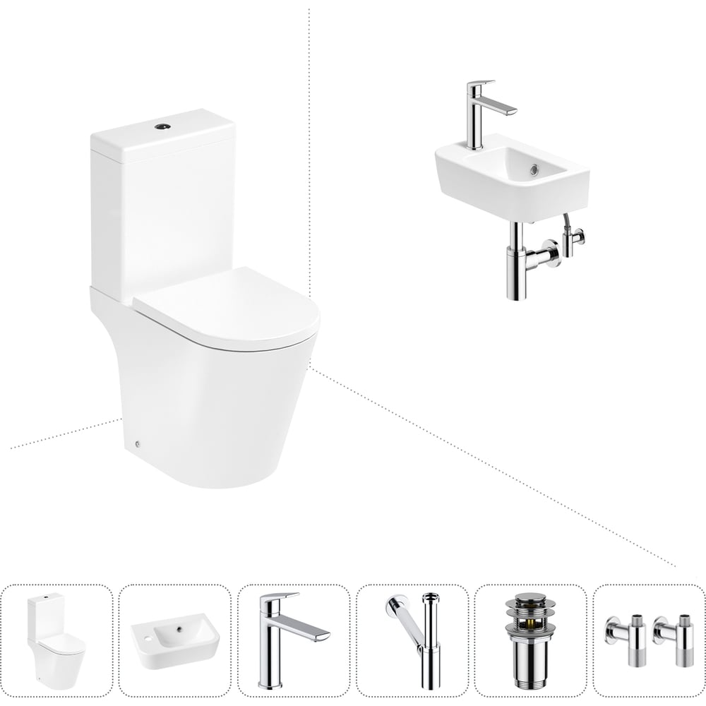 Изображение товара Унитаз-компакт Lavinia Boho Biore с комплектом 6 в 1, белый, антивсплеск