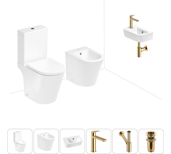 Изображение товара Унитаз-компакт Lavinia Boho Biore в комплекте 6 в 1 для туалета 202008963