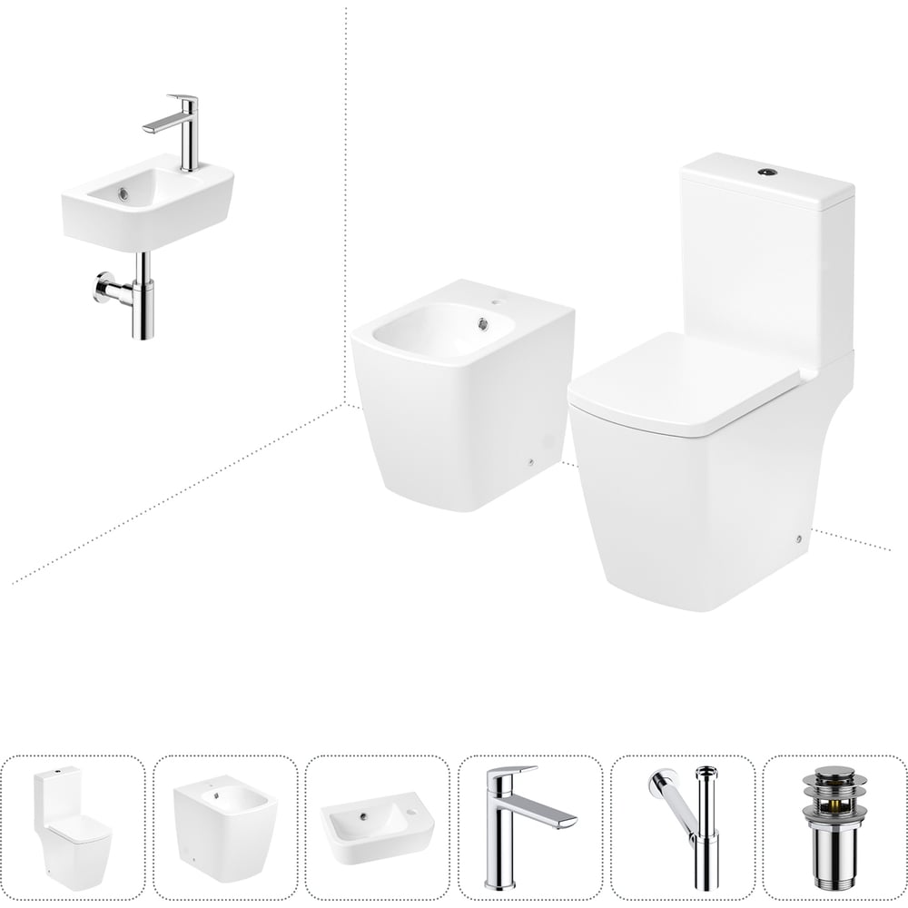 Изображение товара Безободковый напольный унитаз Lavinia Boho Aveo Compacto Rimless 6 в 1