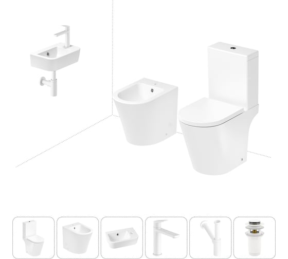 Изображение товара Унитаз-компакт Lavinia Boho Biore в комплекте 6 в 1 для туалета 202008945