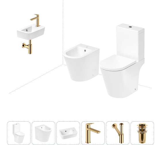 Изображение товара Унитаз-компакт Lavinia Boho Biore в комплекте 6 в 1 для туалета 202008943