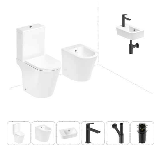 Изображение товара Унитаз-компакт Lavinia Boho Biore в комплекте 6 в 1 для туалета 202008962