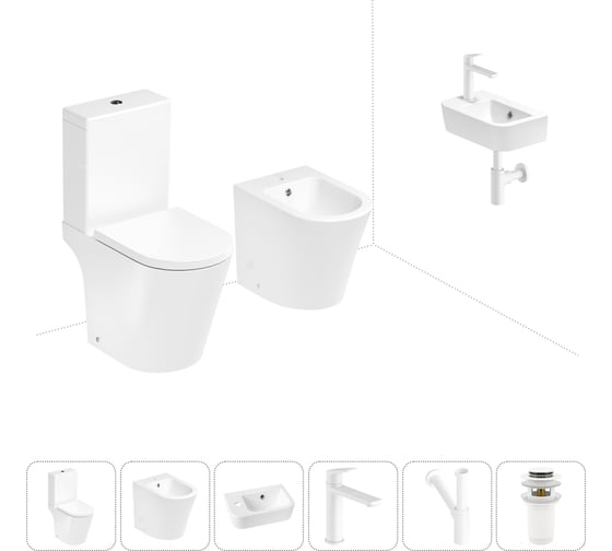 Изображение товара Унитаз-компакт Lavinia Boho Biore в комплекте 6 в 1 для туалета 202008965