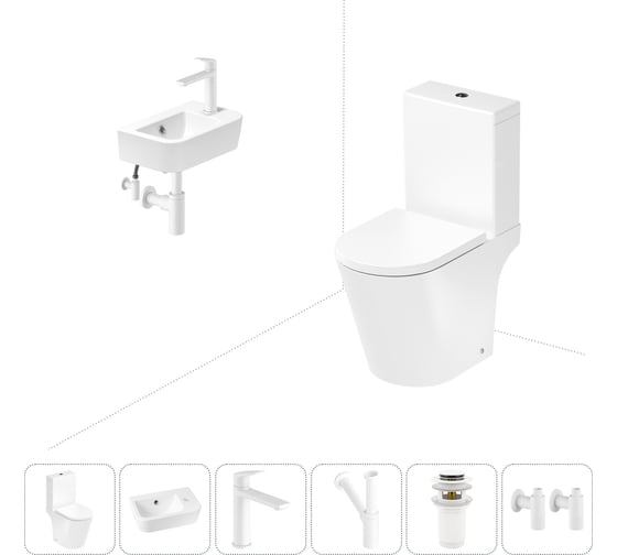 Изображение товара Унитаз-компакт Lavinia Boho Biore в комплекте 6 в 1 для туалета 202008579