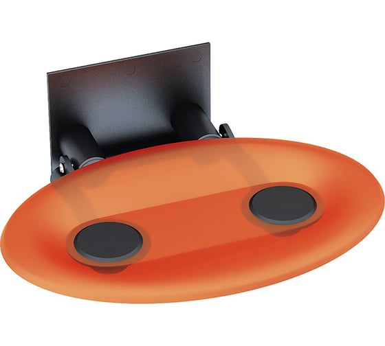 Изображение товара Универсальное складное сиденье (стул) для душа, коридора, балкона или другого настенного монтажа Ravak OVO-P-ORANGE/BLACK B8F0000044