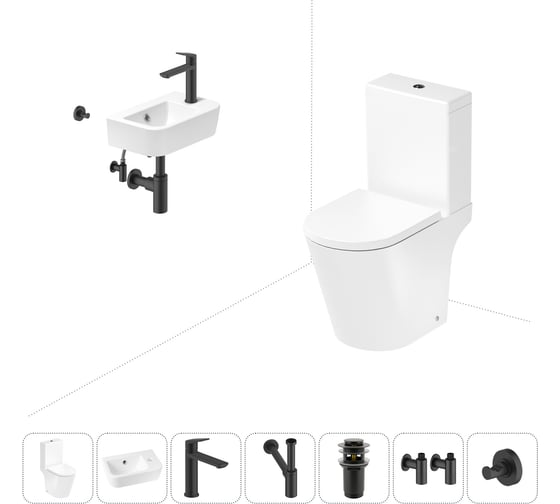 Изображение товара Унитаз-компакт Lavinia Boho Biore в комплекте 7 в 1 для туалета 202008756