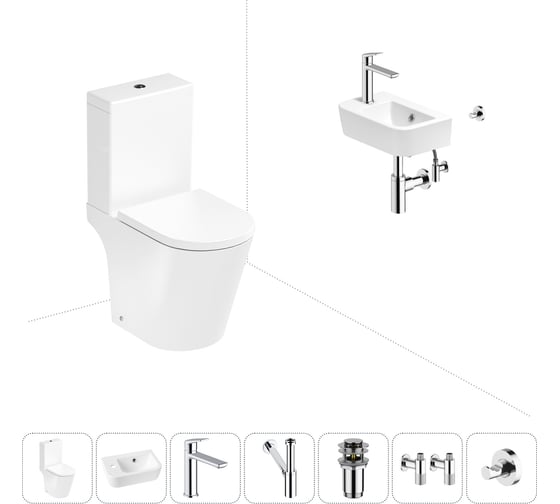 Изображение товара Унитаз-компакт Lavinia Boho Biore в комплекте 7 в 1 для туалета 202008800