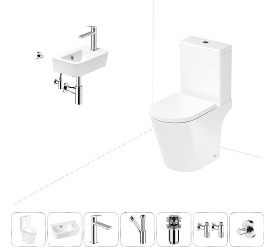 Изображение товара Унитаз-компакт Lavinia Boho Biore в комплекте 7 в 1 для туалета 202008755