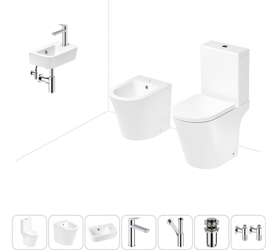 Изображение товара Унитаз-компакт Lavinia Boho Biore в комплекте 7 в 1 для туалета 202008981