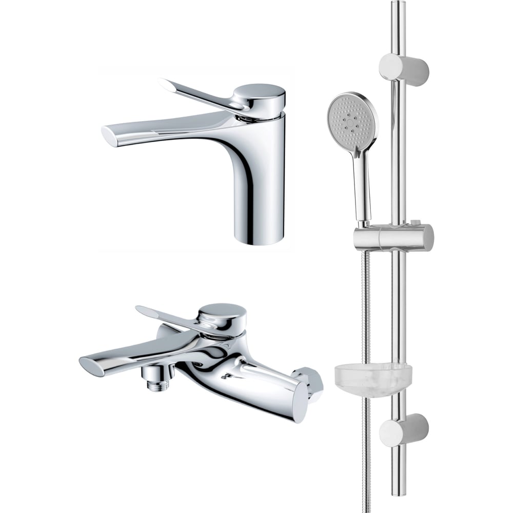 Изображение товара Набор смесителей с душевым гарнитуром ORANGE ORGANIC хром M27-511cr