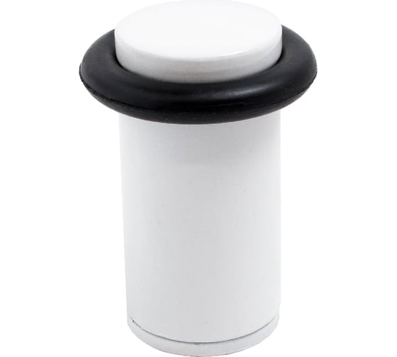 Изображение товара Ограничитель дверной Стандарт 588А-1 WW белый, европакет, цилиндр 13043