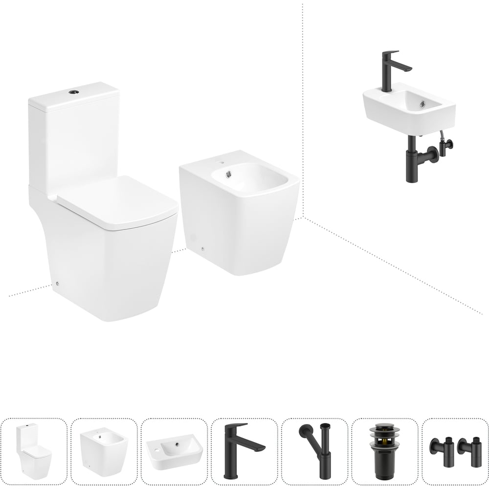 Изображение товара Безободковый напольный унитаз Lavinia Aveo Compacto Rimless 7 в 1