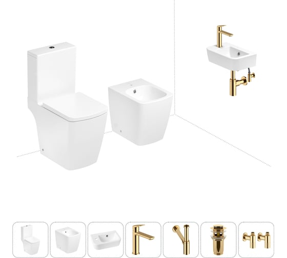 Изображение товара Безободковый напольный унитаз Lavinia Boho Aveo Compacto Rimless в комплекте 7 в 1 202009013