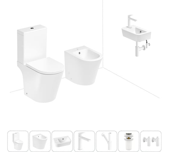 Изображение товара Унитаз-компакт Lavinia Boho Biore в комплекте 7 в 1 для туалета 202009005