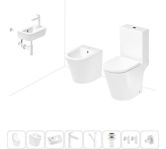 Изображение товара Унитаз-компакт Lavinia Boho Biore в комплекте 8 в 1 для туалета 202009065