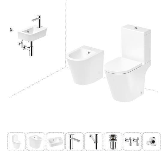 Изображение товара Унитаз-компакт Lavinia Boho Biore в комплекте 8 в 1 для туалета 202009061