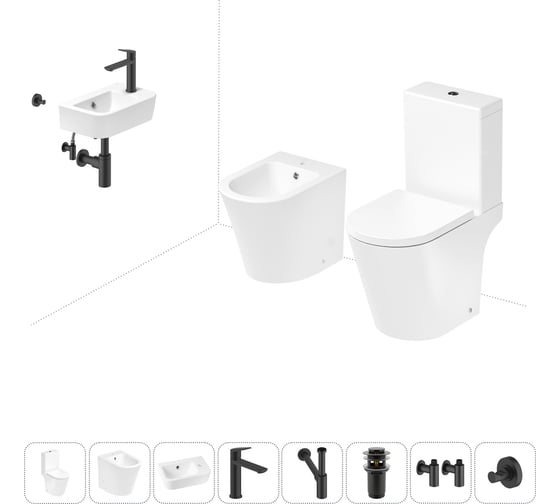 Изображение товара Унитаз-компакт Lavinia Boho Biore в комплекте 8 в 1 для туалета 202009062