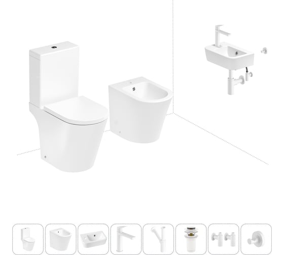 Изображение товара Унитаз-компакт Lavinia Boho Biore в комплекте 8 в 1 для туалета 202009085