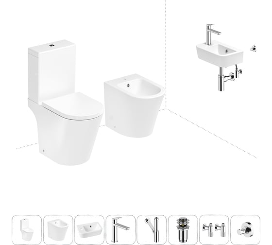 Изображение товара Унитаз-компакт Lavinia Boho Biore в комплекте 8 в 1 для туалета 202009081