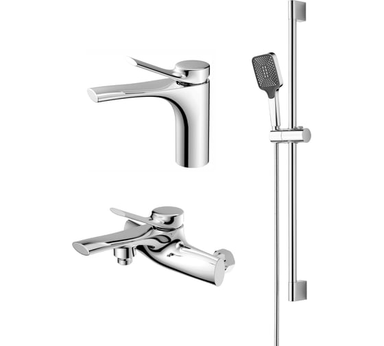 Изображение товара Набор смесителей с душевым гарнитуром ORANGE ORGANIC хром M27-711cr