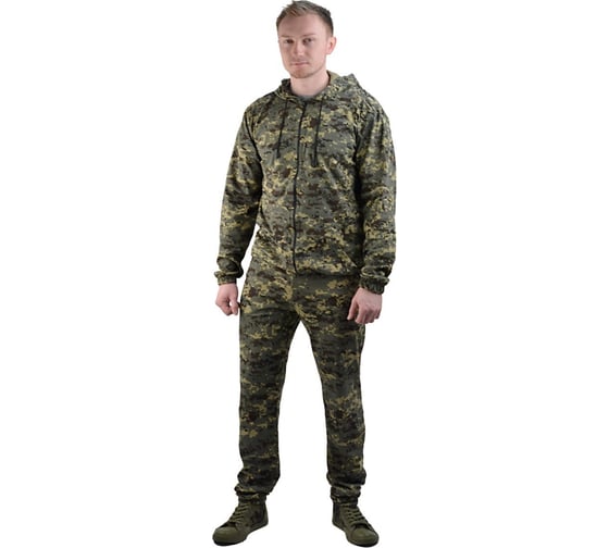 Изображение товара Костюм трикотажный URSUS "ТИР-3" серо-зеленая цифра куртка/брюки, 100% хлопок КОС304/52-54