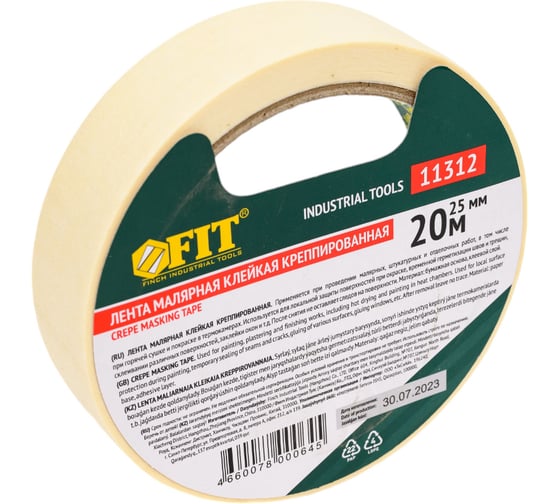 Изображение товара Малярная креппированная, самоклеящаяся лента FIT IT 25 мм х 20 м 11312