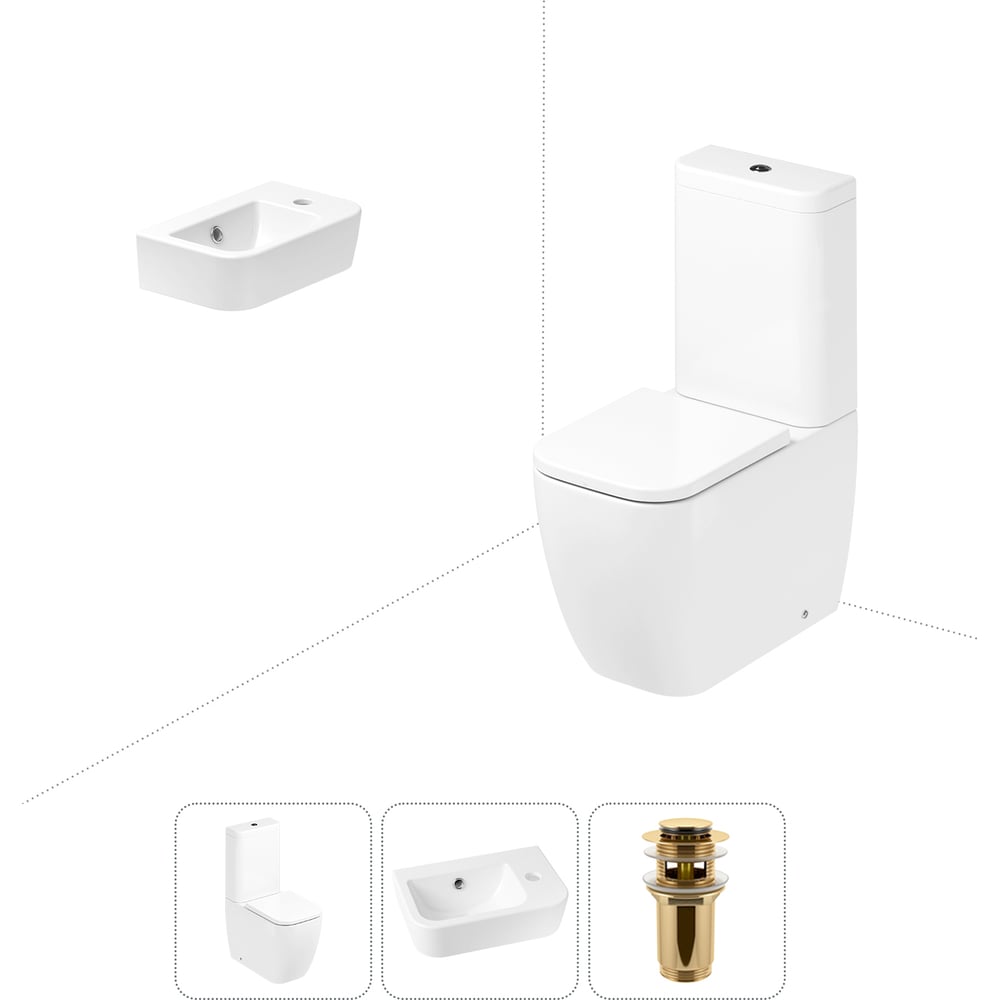 Изображение товара Унитаз-компакт Lavinia Boho One 3 в 1 с раковиной и антибактериальным покрытием