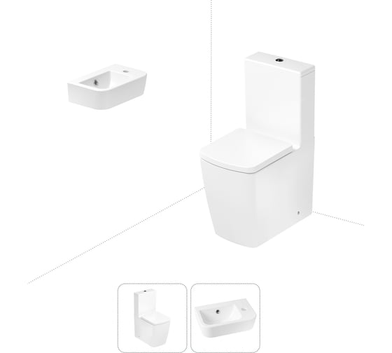 Изображение товара Безободковый напольный унитаз Lavinia Boho Aveo Rimless в комплекте 2 в 1 202008293