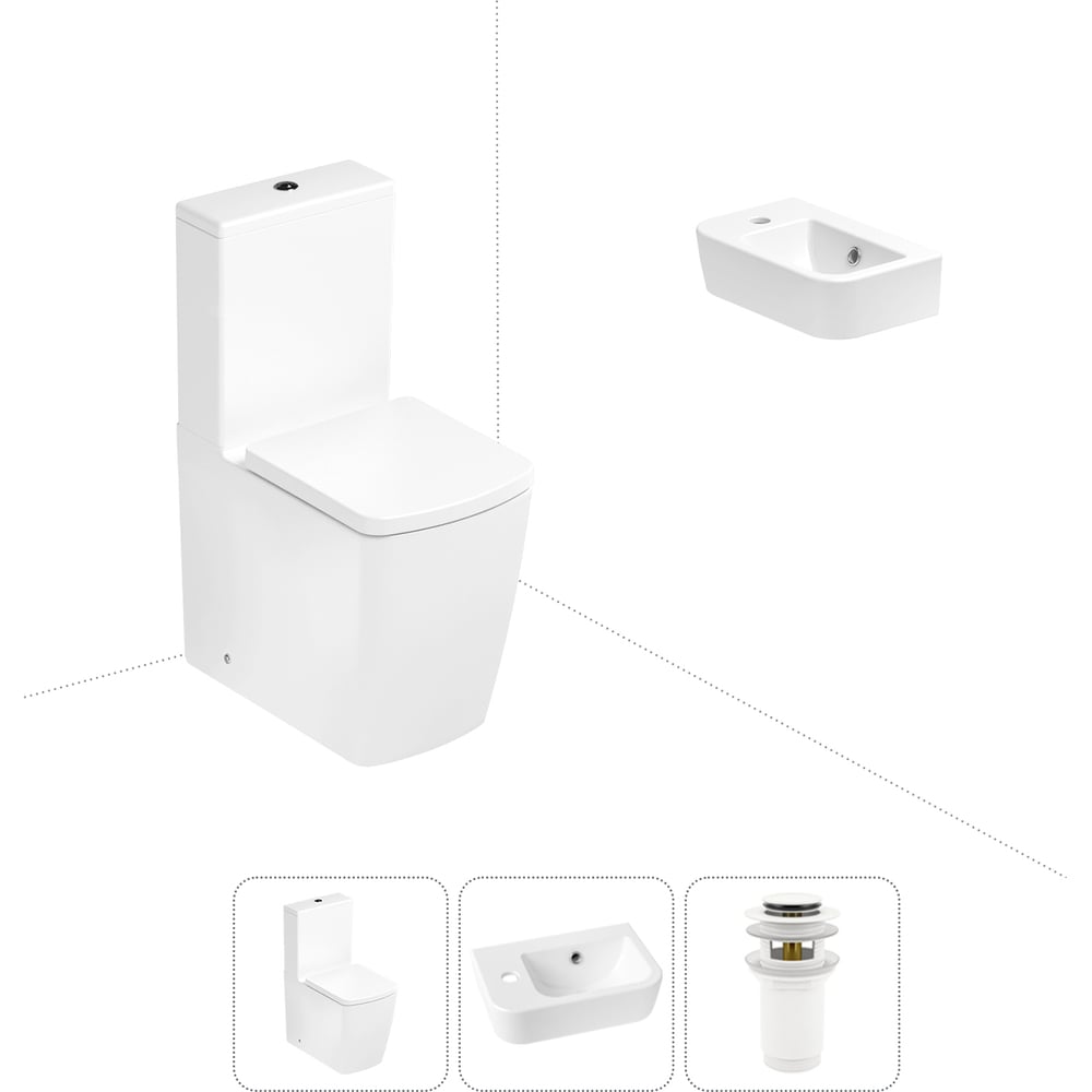 Изображение товара Безободковый напольный унитаз Lavinia Boho Aveo Rimless комплект 3 в 1