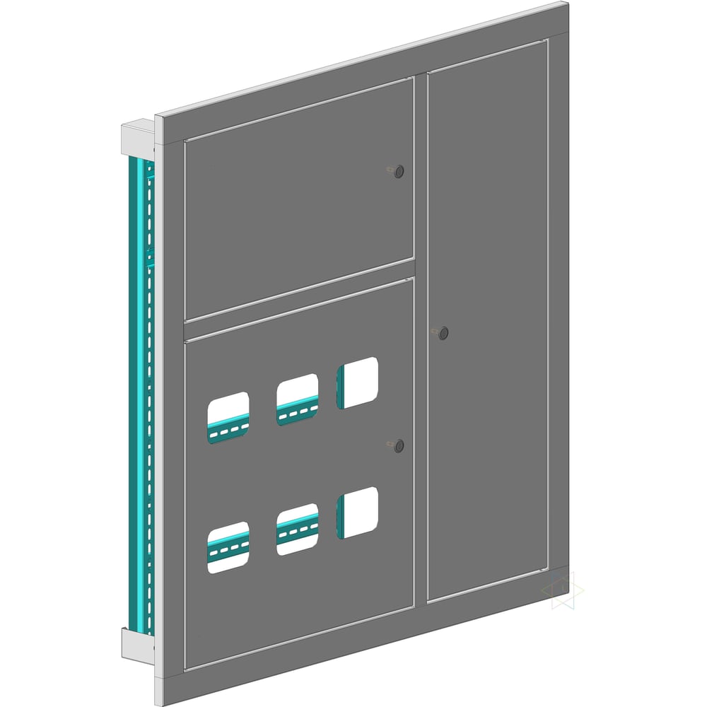 Изображение товара Щит этажный MULTICOLOR (970x1000x140) 6 кв Корпус ЩЭ IP30 RAL 7035 (встраиваемый тип исполнения) (ШхВхГ) MLT.SHE6.97.10.14
