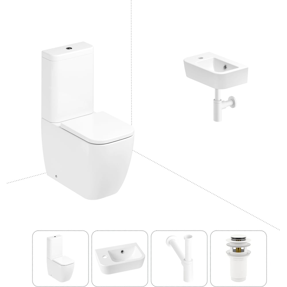 Изображение товара Унитаз-компакт Lavinia Boho One 4 в 1 с раковиной микролифт антибактериальное покрытие