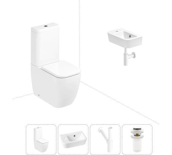 Изображение товара Унитаз-компакт Lavinia Boho One в комплекте 4 в 1 для туалета 202008484