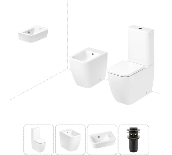 Изображение товара Унитаз-компакт Lavinia Boho One в комплекте 4 в 1 для туалета 202008877