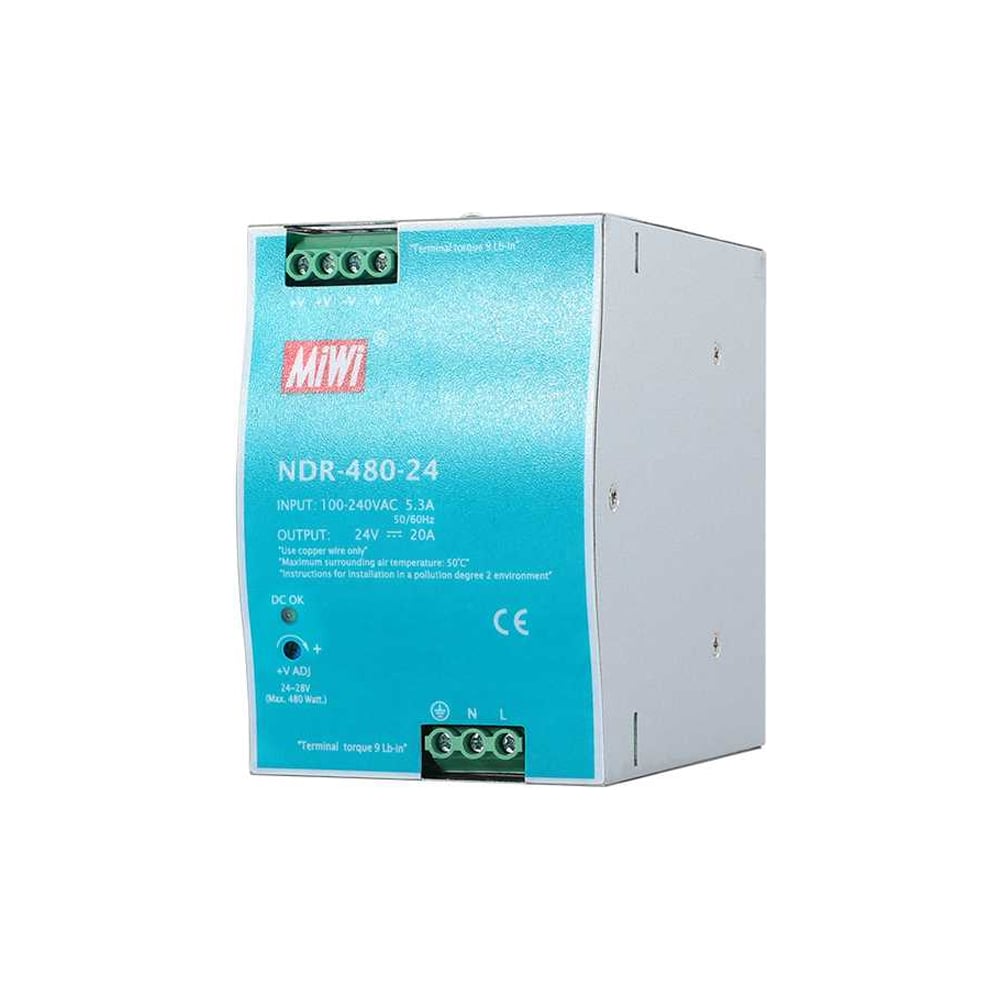 Изображение товара Блок питания MIWI NDR-480-24 для промышленной автоматики 480 Вт 24 В