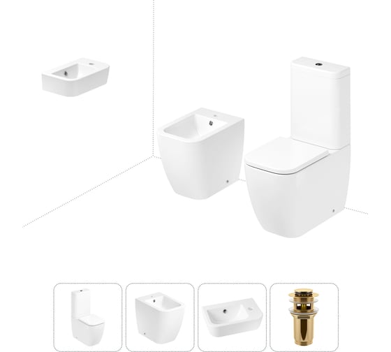 Изображение товара Унитаз-компакт Lavinia Boho One в комплекте 4 в 1 для туалета 202008878