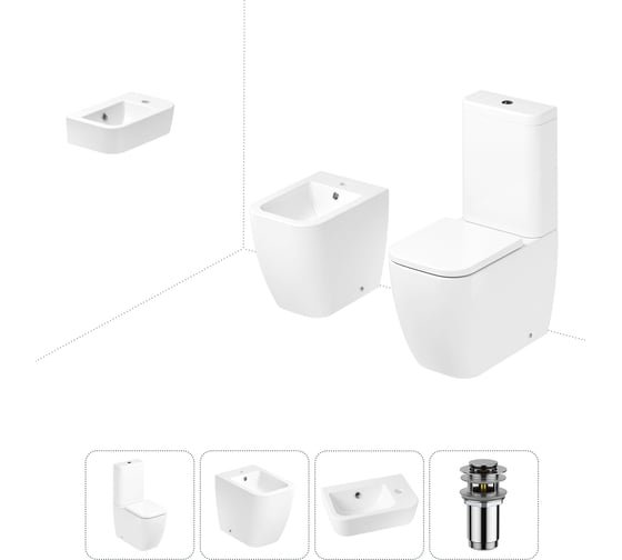 Изображение товара Унитаз-компакт Lavinia Boho One в комплекте 4 в 1 для туалета 202008876