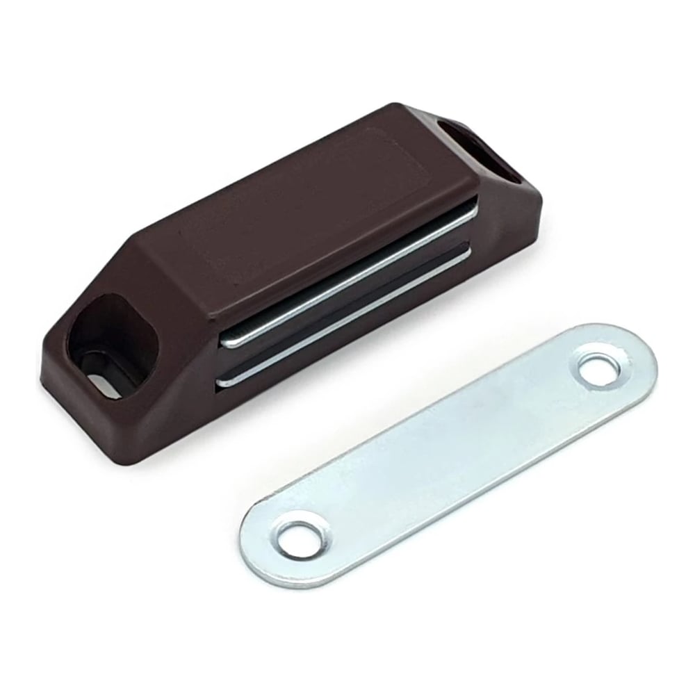 Изображение товара Магнит мебельный StahlBuro L-60 h-15 коричневый 4 шт надежное крепление для фасадов