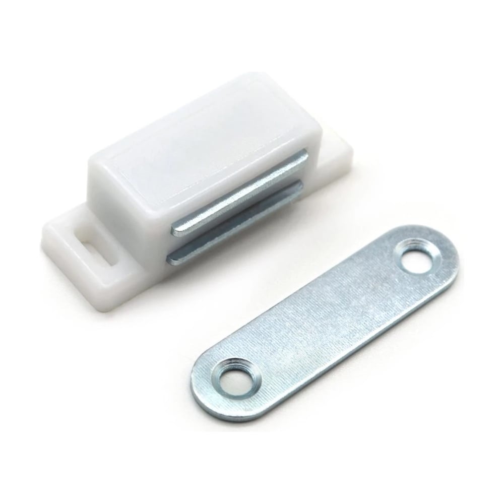 Изображение товара Магнит мебельный StahlBuro L-45 h-14 белый 4 шт для фасадов из дерева и стекла