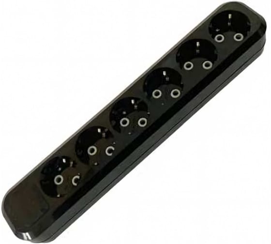 Изображение товара Колодка MAKEL 6 гнезд, с заземлением, черный MGP2181