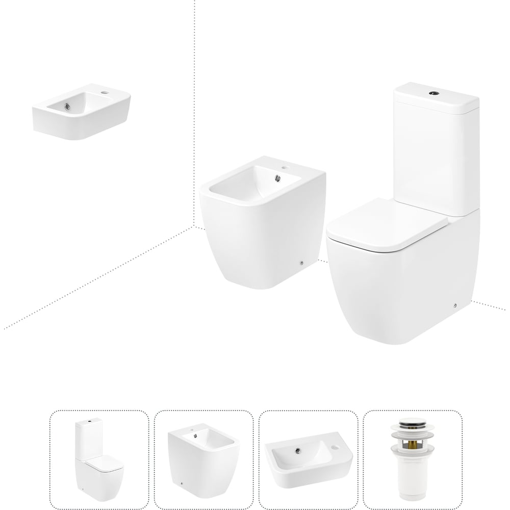 Изображение товара Унитаз-компакт Lavinia Boho One комплект 4 в 1 современный санфарфор