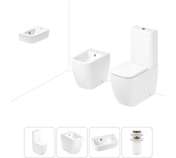 Изображение товара Унитаз-компакт Lavinia Boho One в комплекте 4 в 1 для туалета 202008880