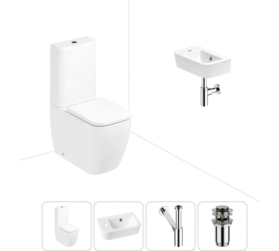 Изображение товара Унитаз-компакт Lavinia Boho One в комплекте 4 в 1 для туалета 202008480