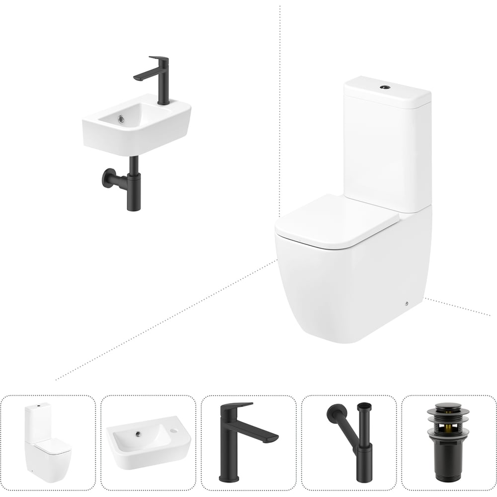 Изображение товара Унитаз-компакт Lavinia Boho One 5 в 1 безободковый с раковиной и микролифтом