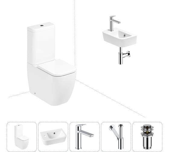 Изображение товара Унитаз-компакт Lavinia Boho One в комплекте 5 в 1 для туалета 202008570