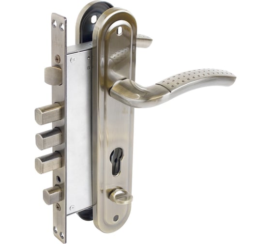 Изображение товара Замок врезной с ручками БУЛАТ ЗВ 4-4B.60.80.01.01-L АЛЬФА бронза, без ц/м (ЗВ4-0526L) 16186