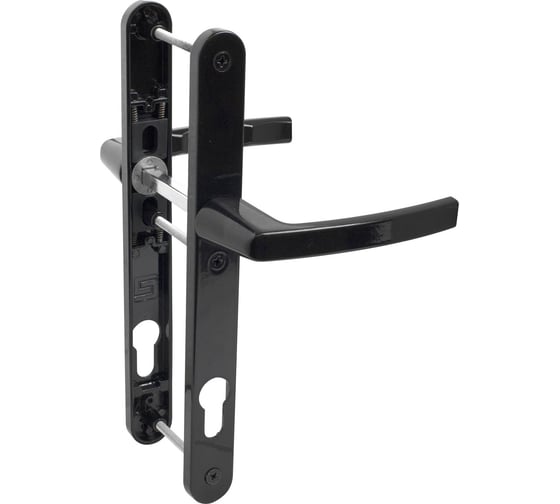 Изображение товара Комплект ручек БУЛАТ РФ 92.25.02.9005 УРАЛ черный, с пружин., м/о 92, под пальчики, для узкопроф. 17022