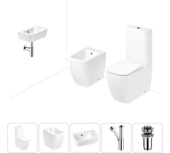 Изображение товара Унитаз-компакт Lavinia Boho One в комплекте 5 в 1 для туалета 202008916