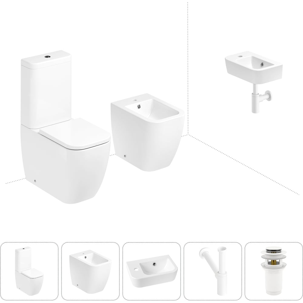 Изображение товара Унитаз-компакт Lavinia Boho One с раковиной и биде